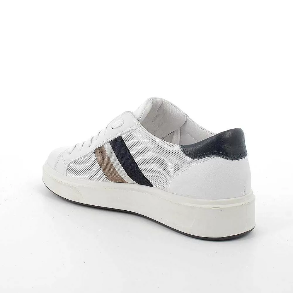 Sneakers | Igi&Co Sneakers In Pelle Da Uomo Bianco-Blu