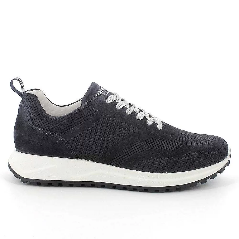 Sneakers | Igi&Co Sneakers In Pelle Da Uomo Blu