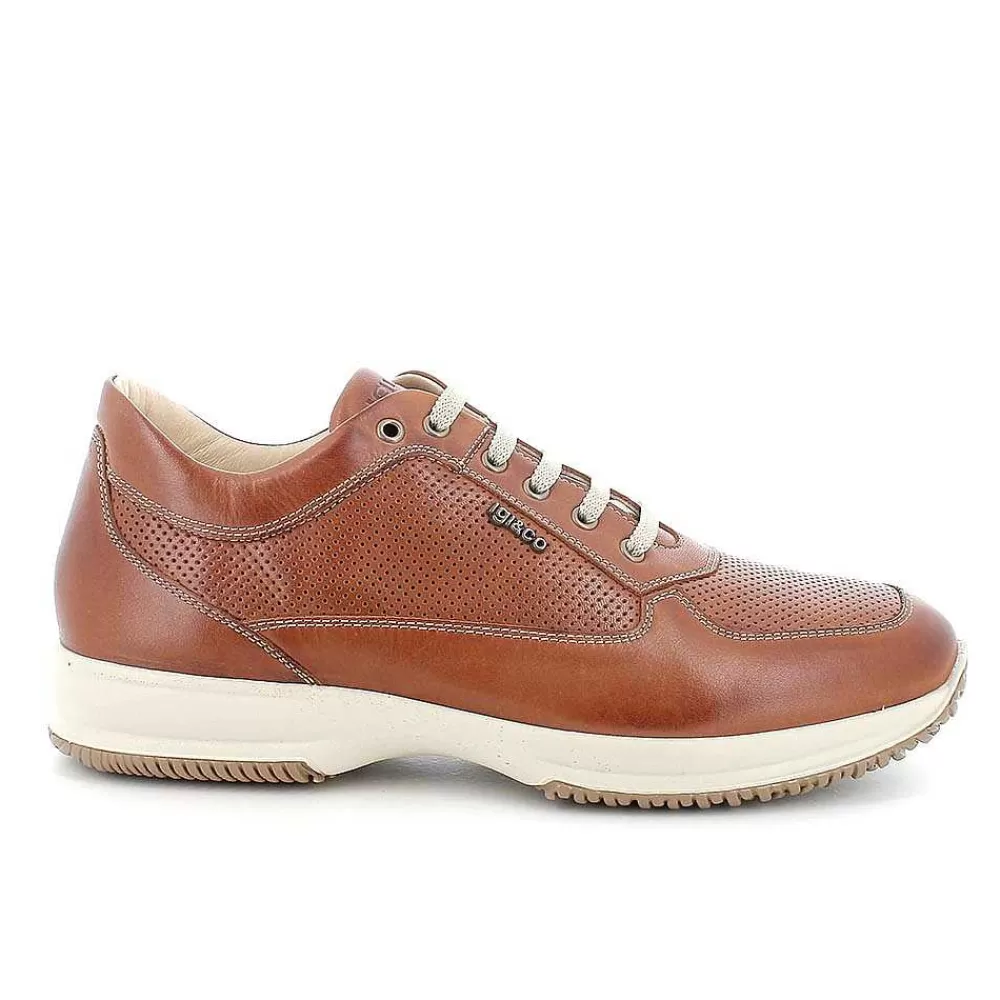 Sneakers | Igi&Co Sneakers In Pelle Da Uomo Cognac