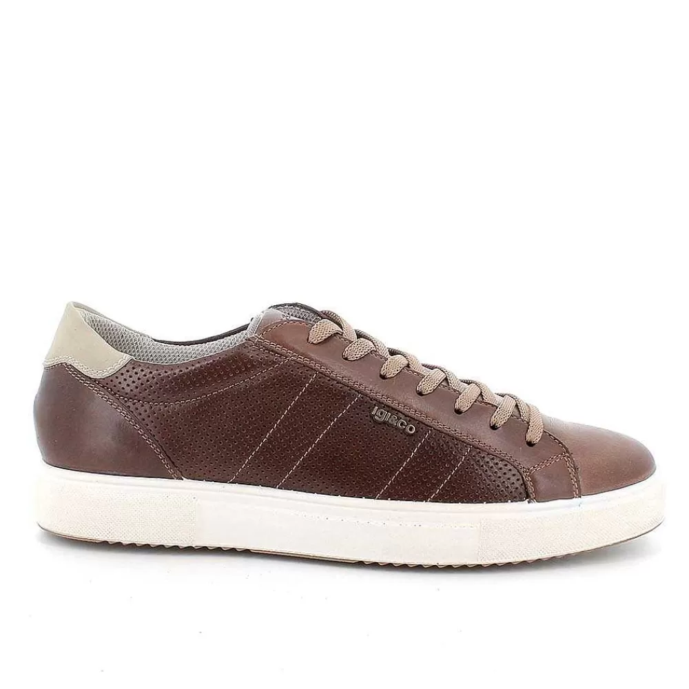 Sneakers | Igi&Co Sneakers In Pelle Da Uomo Fango