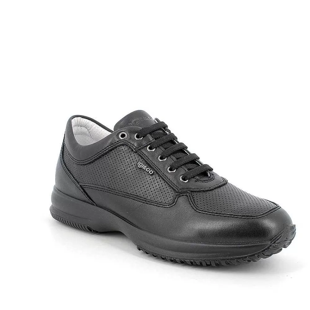 Sneakers | Igi&Co Sneakers In Pelle Da Uomo Nero