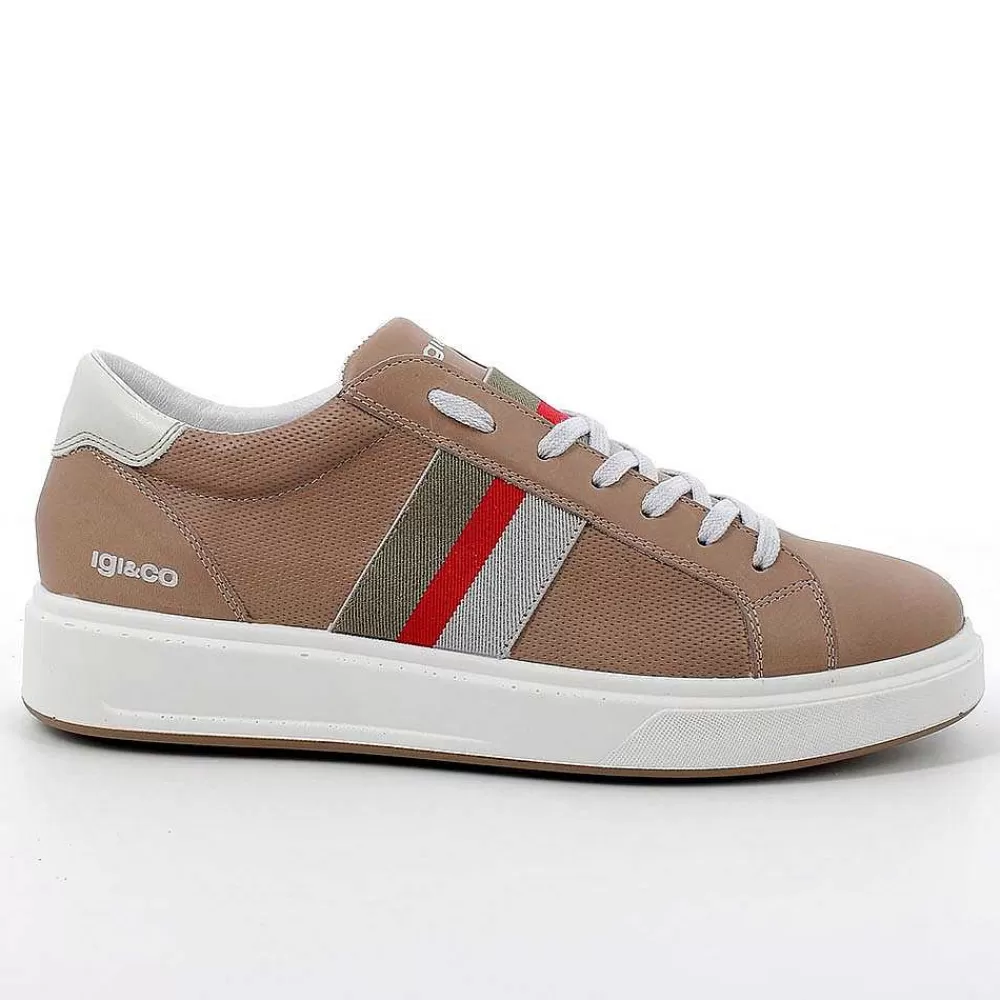 Sneakers | Igi&Co Sneakers In Pelle Da Uomo Taupe-Ghiaccio