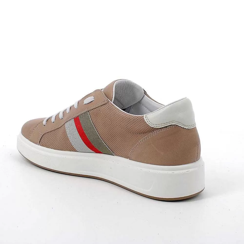 Sneakers | Igi&Co Sneakers In Pelle Da Uomo Taupe-Ghiaccio