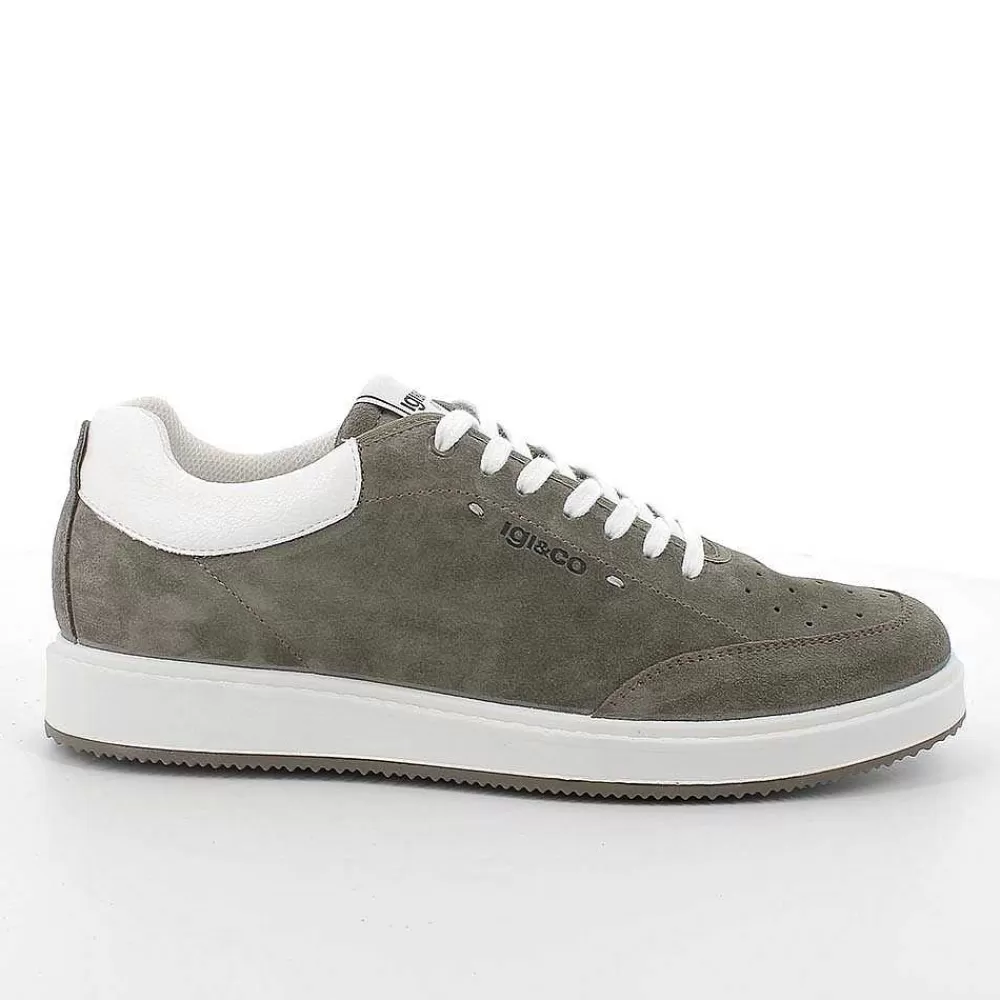 Sneakers | Igi&Co Sneakers In Pelle Da Uomo Verde Militare