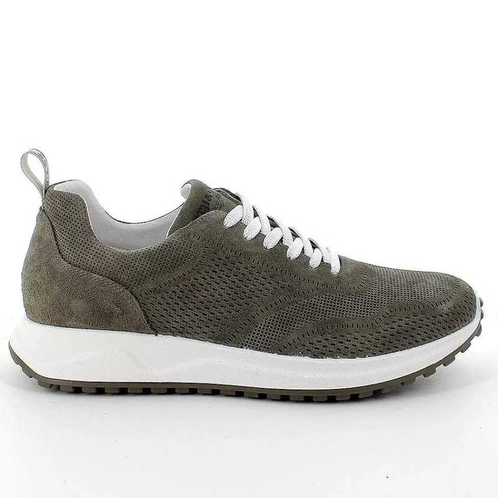 Sneakers | Igi&Co Sneakers In Pelle Da Uomo Verde Militare