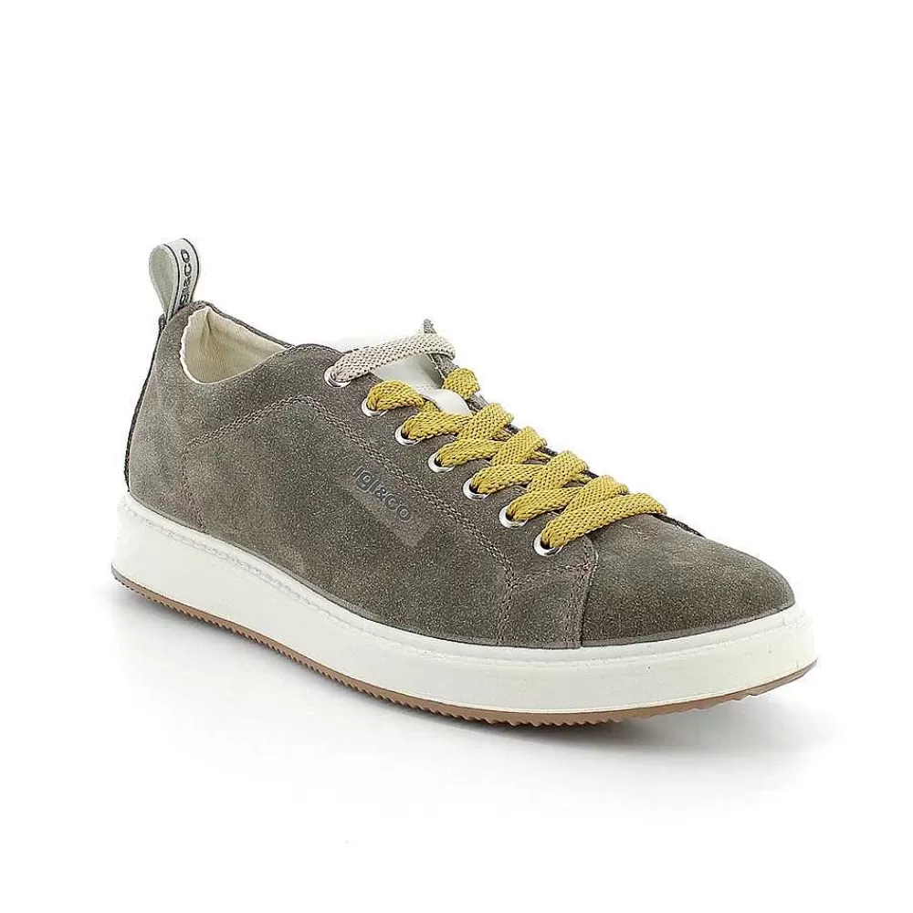 Sneakers | Igi&Co Sneakers In Pelle Da Uomo Verde Militare