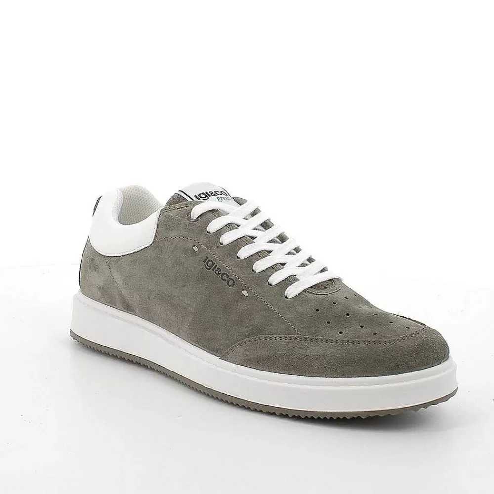 Sneakers | Igi&Co Sneakers In Pelle Da Uomo Verde Militare