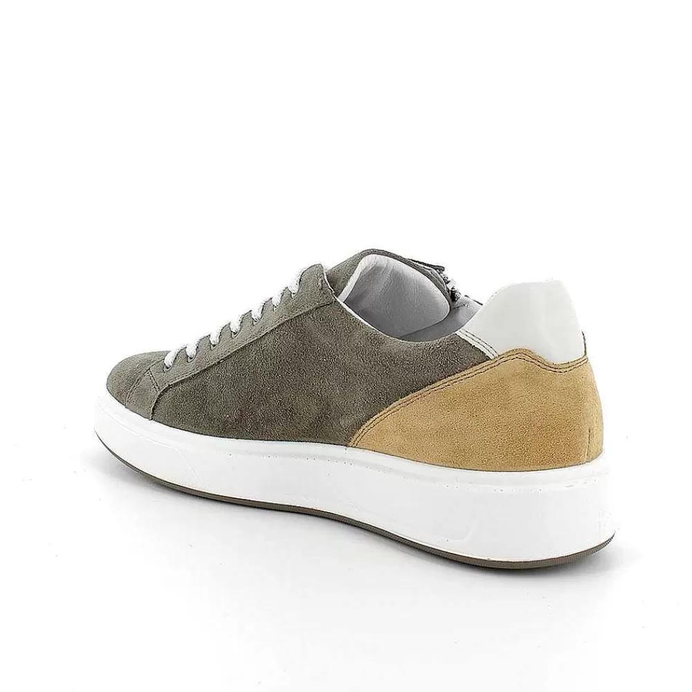 Sneakers | Igi&Co Sneakers In Pelle Da Uomo Verde Militare