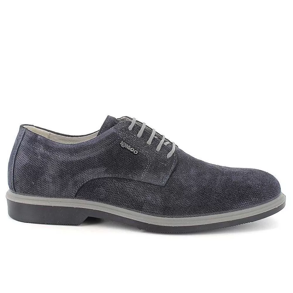 Stringate | Igi&Co Stringate In Pelle Da Uomo Blu